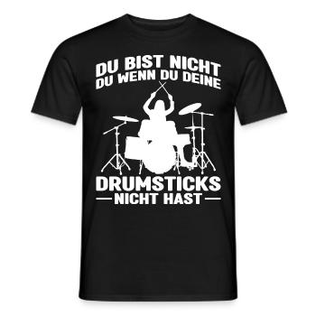Drummer Drumsticks Schlagzeug Musiker - Männer T-Shirt - Schwarz - Vorne - AI Model Male 178 light (178cm)