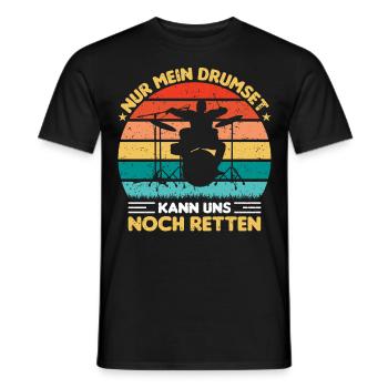 Drummer Drumsticks Schlagzeug Musiker - Männer T-Shirt - Schwarz - Vorne - AI Model Male 178 light (178cm)