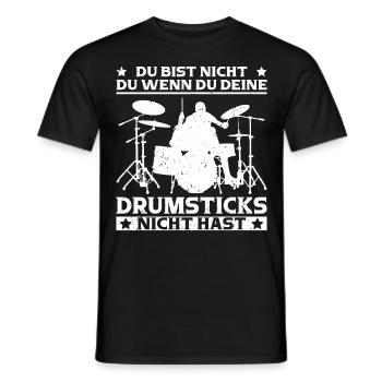 Drummer Drumsticks Schlagzeug Musiker - Männer T-Shirt - Schwarz - Vorne - AI Model Male 178 light (178cm)