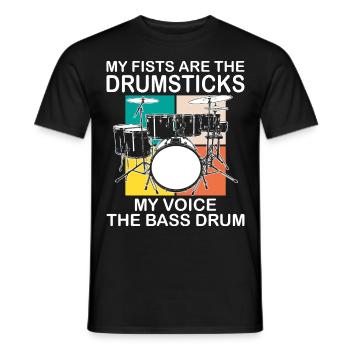 Drummer Drumsticks Schlagzeug Musiker - Männer T-Shirt - Schwarz - Vorne - AI Model Male 178 light (178cm)