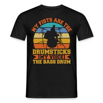 Drummer Drumsticks Schlagzeug Musiker - Männer T-Shirt - Schwarz - Vorne - AI Model Male 178 light (178cm)