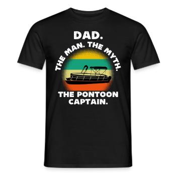 Dad the man the myth the pontoon captain - Men's T-Shirt - black - Front - AI Model Male 178 light (178cm)