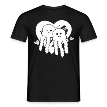 Quallen Herz Quallen Herzen Quallen Quallen - Männer T-Shirt - Schwarz - Vorne - AI Model Male 178 light (178cm)