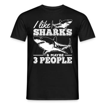 Ich mag Haie & vielleicht 3 Leute Ich Sharkfish - Männer T-Shirt - Schwarz - Vorne - AI Model Male 178 light (178cm)