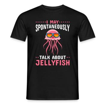 I can talk spontaneously about jellyfish - Men's T-Shirt - black - Front - AI Model Male 178 light (178cm)
