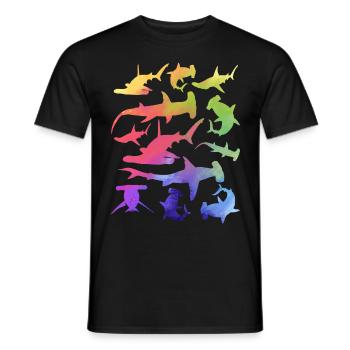 Shark lover Sharkfish hammerhead sharks - Men's T-Shirt - black - Front - AI Model Male 178 light (178cm)