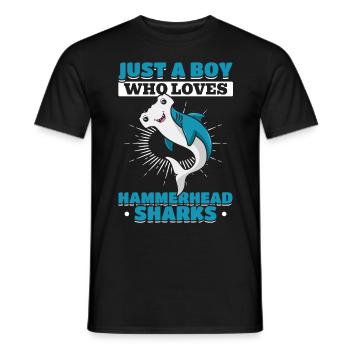 Hai-Liebhaber Ich bin nur ein Junge, der - Männer T-Shirt - Schwarz - Vorne - AI Model Male 178 light (178cm)