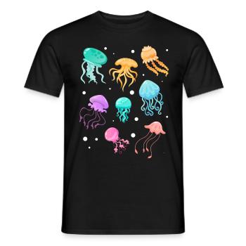 Quallen Schwimmen Quallen Quallen Quallen - Männer T-Shirt - Schwarz - Vorne - AI Model Male 178 light (178cm)