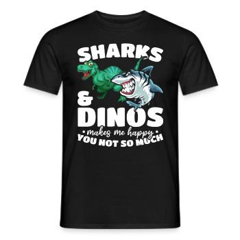 Sharks & Dinos me rend heureux que tu n’aimes pas ça - T-shirt homme - noir - Devant - AI Model Male 178 light (178cm)