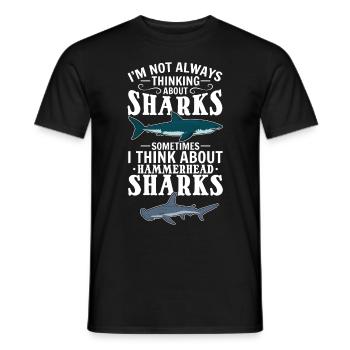 Requins-marteaux Je ne pense pas toujours aux requins - T-shirt homme - noir - Devant - AI Model Male 178 light (178cm)