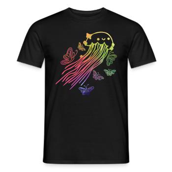 Jellyfish Butterflies Jellyfish Lover Jellyfish - Men's T-Shirt - black - Front - AI Model Male 178 light (178cm)