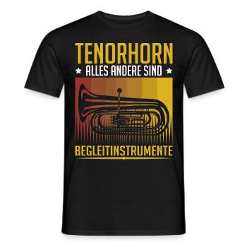 Tenorhorn Blechblasinstrument Musikinstrument - Männer T-Shirt - Schwarz - Vorne - AI Model Male 178 light (178cm)