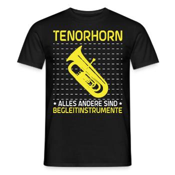 Tenorhorn Blechblasinstrument Musikinstrument - Männer T-Shirt - Schwarz - Vorne - AI Model Male 178 light (178cm)