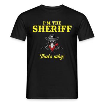 Je suis un shérif avec l’étoile du shérif et le revolver - T-shirt homme - noir - Devant - AI Model Male 178 light (178cm)