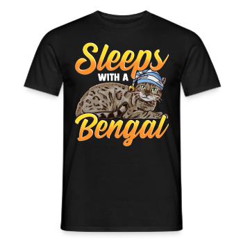 Bengal Cat Cat Cat Cat Lover - Men's T-Shirt - black - Front - AI Model Male 178 light (178cm)