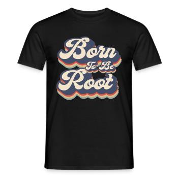 Linux Retro Born To Be Root pour les nerds - T-shirt homme - noir - Devant - AI Model Male 178 light (178cm)