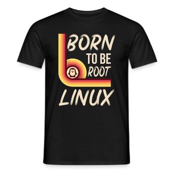 Linux Né pour être root Retro Admin Nerd Geek - T-shirt homme - noir - Devant - AI Model Male 178 light (178cm)