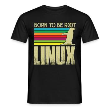 Linux Né pour être root Admin Linux - T-shirt homme - noir - Devant - AI Model Male 178 light (178cm)