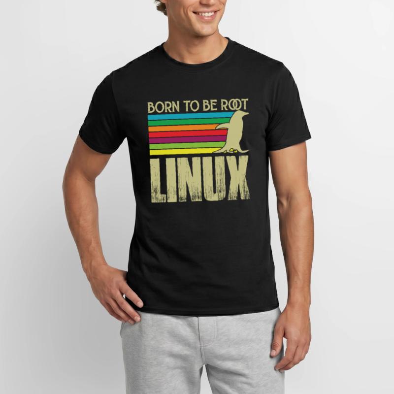 Linux Born to be root Admin Linux Männer T-Shirt