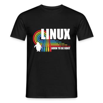 Né pour être Root Penguin Linux Nerd Coding Geek - T-shirt homme - noir - Devant - AI Model Male 178 light (178cm)
