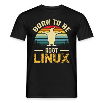 Né pour être Root Linux Nerd Admin Geek - T-shirt homme - noir - Devant - AI Model Male 178 light (178cm)