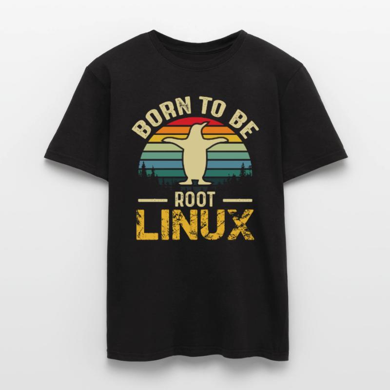 Né pour être Root Linux Nerd Admin Geek T-shirt homme