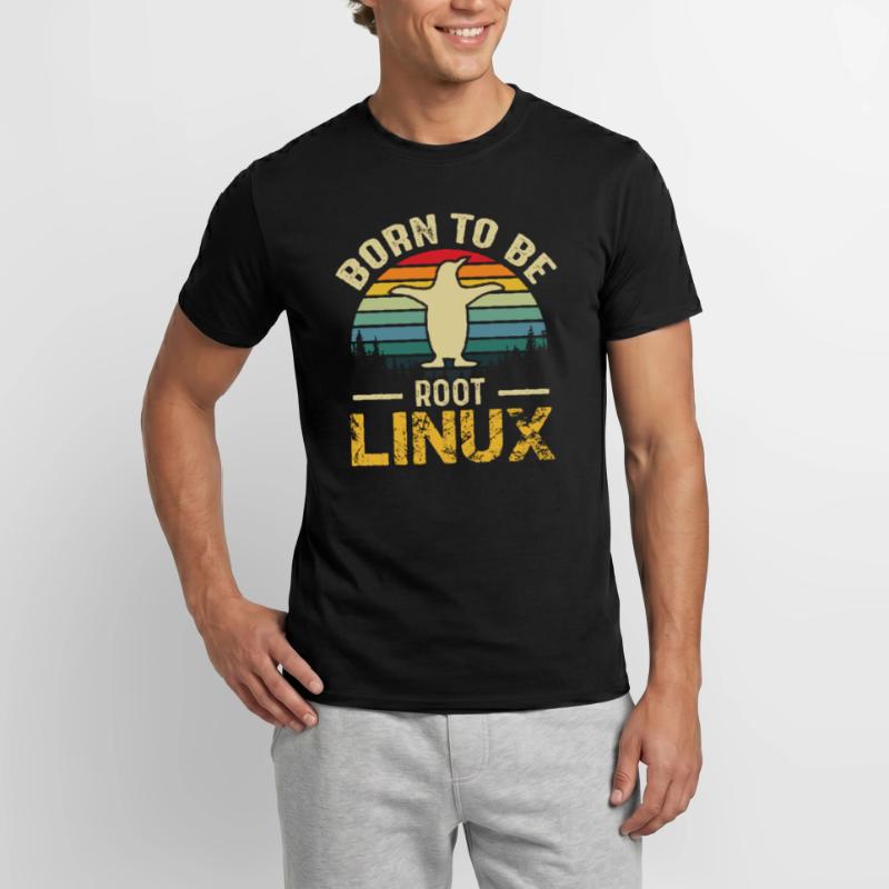 Né pour être Root Linux Nerd Admin Geek T-shirt homme