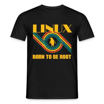 Né pour être Root Linux Retro Penguin Nerd Geek - T-shirt homme - noir - Devant - AI Model Male 178 light (178cm)