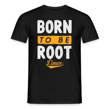 Linux né pour être Root Penguin Nerd Geek - T-shirt homme - noir - Devant - AI Model Male 178 light (178cm)