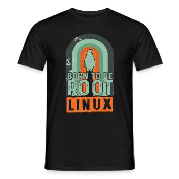 Né pour être Root Retro Linux Nerd Coding Geek - T-shirt homme - noir - Devant - AI Model Male 178 light (178cm)
