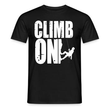 Bouldern Climb On Berg Klettern Bergsteiger - Männer T-Shirt - Schwarz - Vorne - AI Model Male 178 light (178cm)