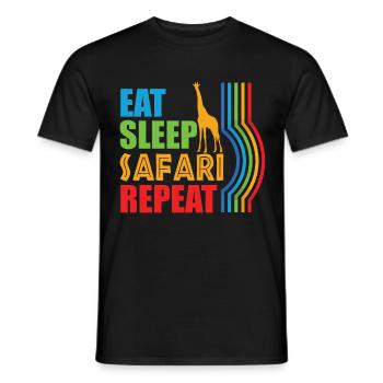Manger Sleep Safari Répéter Afrique Girafe - T-shirt homme - noir - Devant - AI Model Male 178 light (178cm)