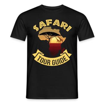 Safari Tour Africa Giraffe - Men's T-Shirt - black - Front - AI Model Male 178 light (178cm)