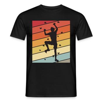 Mur d’escalade Rétro Bloc Escalade Montagnes - T-shirt homme - noir - Devant - AI Model Male 178 light (178cm)