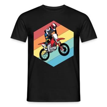 Motorrad Retro Race Motocross Offroad - Männer T-Shirt - Schwarz - Vorne - AI Model Male 178 light (178cm)