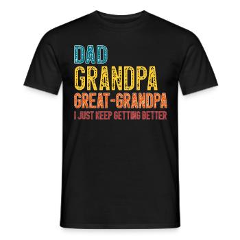 Papa Grand-père Arrière-grand-père Fête des pères - T-shirt homme - noir - Devant - AI Model Male 178 light (178cm)