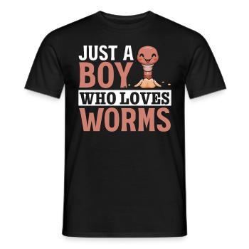 Worm Farmer Boy Compost Worms Je ne suis qu’un - T-shirt homme - noir - Devant - AI Model Male 178 light (178cm)