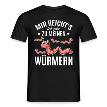 Würmer Sprüche Wurm Mir Reicht's Ich Gehe Zu - Männer T-Shirt - Schwarz - Vorne - AI Model Male 178 light (178cm)