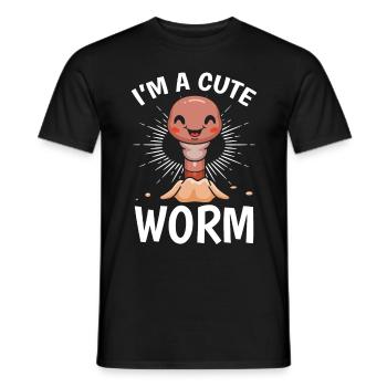 Compost Worm Lovers Sweet Worms I am a - Men's T-Shirt - black - Front - AI Model Male 178 light (178cm)