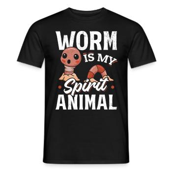 Le ver est mon Le ver amoureux des animaux - T-shirt homme - noir - Devant - AI Model Male 178 light (178cm)