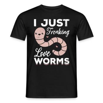 Netter Wurmliebhaber Ich liebe nur verdammte - Männer T-Shirt - Schwarz - Vorne - AI Model Male 178 light (178cm)