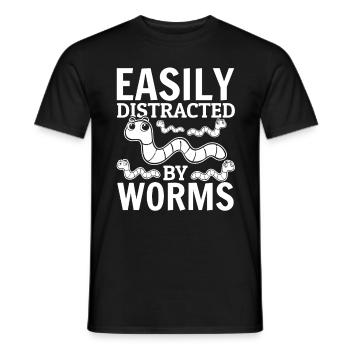 Worm Lover compost ver facilement de vers - T-shirt homme - noir - Devant - AI Model Male 178 light (178cm)
