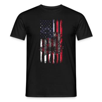 Sea urchins with US flag 4 July Sea urchins with - Men's T-Shirt - black - Front - AI Model Male 178 light (178cm)
