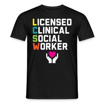 Travailleur social clinique agréé - T-shirt homme - noir - Devant - AI Model Male 178 light (178cm)
