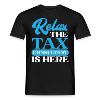 Détendez-vous le conseiller fiscal est ici CPA - T-shirt homme - noir - Devant - AI Model Male 178 light (178cm)