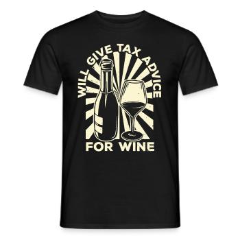 Give tax advice to wine tax advisors - Men's T-Shirt - black - Front - AI Model Male 178 light (178cm)