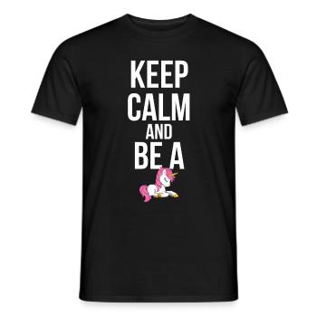 Einhorn Keep calm and be a Unicorn - Männer T-Shirt - Schwarz - Vorne - AI Model Male 178 light (178cm)