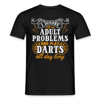 Dartspiel Ich ignoriere alle meine Probleme mit - Männer T-Shirt - Schwarz - Vorne - AI Model Male 178 light (178cm)
