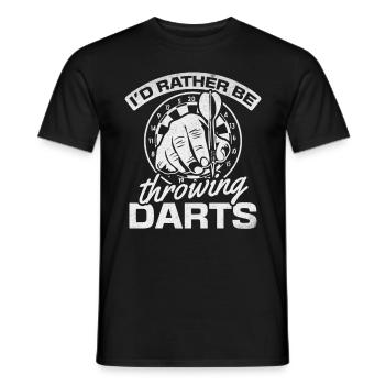 Darts Player Darts Game I Would Rather Darts - Men's T-Shirt - black - Front - AI Model Male 178 light (178cm)
