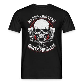 Mein Trinkteam hat ein Dartproblem Dartspieler - Männer T-Shirt - Schwarz - Vorne - AI Model Male 178 light (178cm)